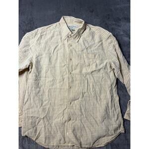 Tommy Bahama Shirt Mens Large Yellow Plaid Button Up Long Sleeve Casual‎